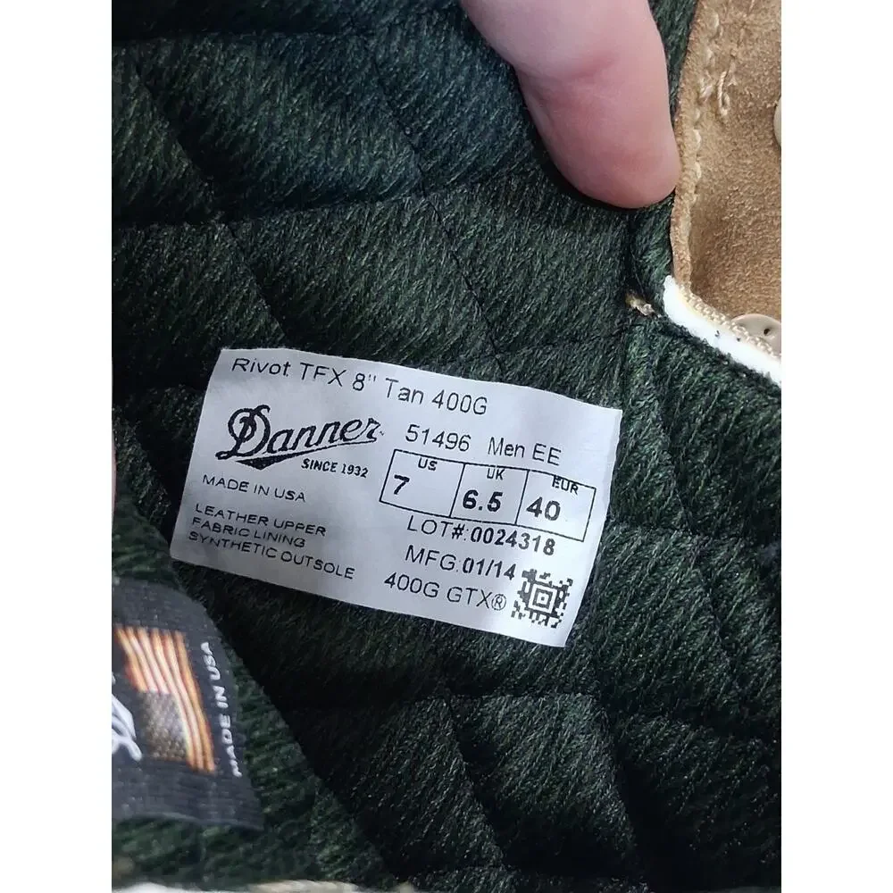 Danner Mens Rivot TFX 8 Coyote Tan/Brown Boots 400 G GTX Men's Sz 7 EE Wide NWOB